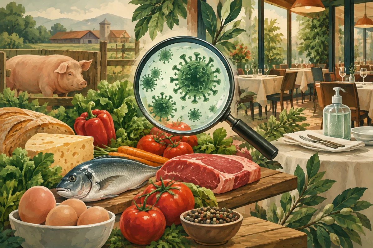 Ilustrație: Poate fi transmis COVID-19 prin alimente?